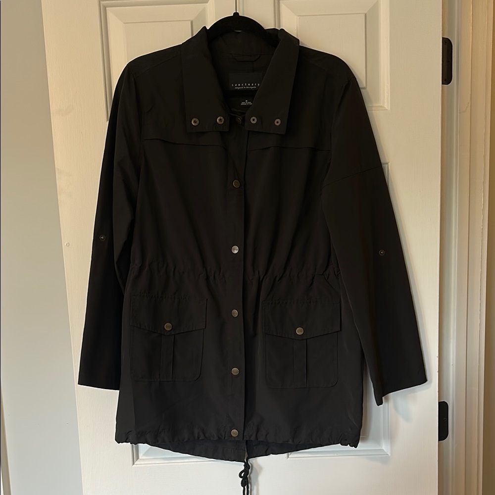 Sanctuary Women's Black collared barn style light Jacket with snaps